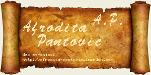 Afrodita Pantović vizit kartica